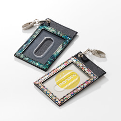 貝で作る ★ 螺鈿レザー パスケース 定期入れ | ギフト・プレゼントにおすすめ 天然貝 螺鈿アート シェル 7枚目の画像