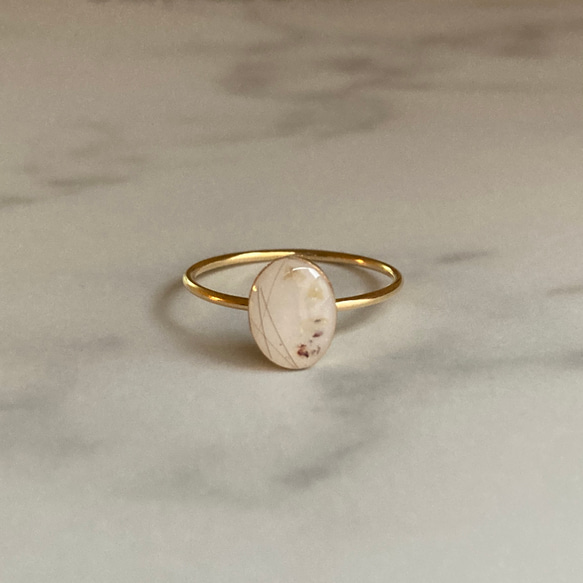 母乳アクセサリー リング（オーバル） 母乳ジュエリー ブレストミルクジュエリー 出産・授乳・卒乳・断乳の記念に 9枚目の画像