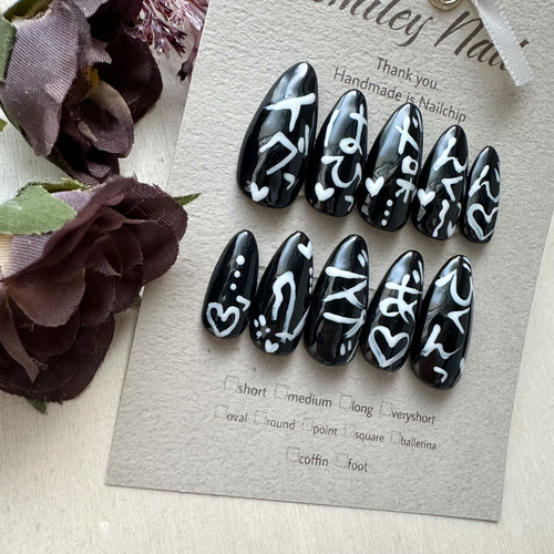 喘ぎネイル 地雷 量産型 ネイルチップ ネイルチップ（つけ爪） Smiley