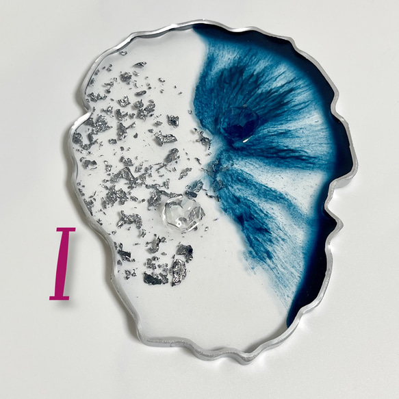 ブルーアゲートスライス皿アクセサリープレート　リングピロー 9枚目の画像