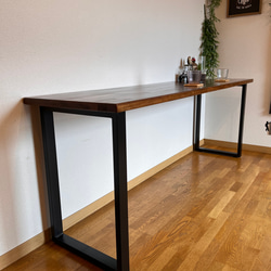 ハンドメイド カウンターテーブル カウンターテーブル ロ型アイアン脚 1800×500×710mm ローテーブル