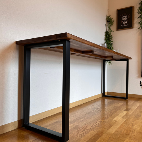 カウンターテーブル ロ型アイアン脚 1800×500×710mm ローテーブル