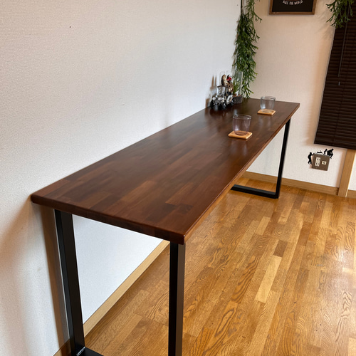 カウンターテーブル ロ型アイアン脚 1800×500×710mm ローテーブル