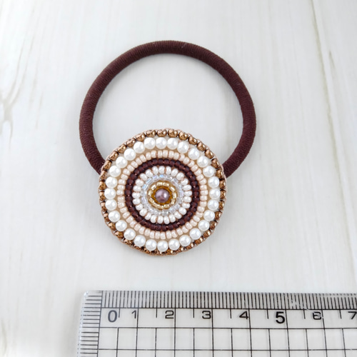 ビーズ刺繍◇ヘアゴム＃030ブラウン ヘアゴム isoa/イソア 通販 