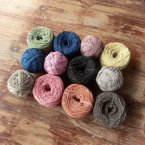 選べる1個 約200m/太さ2mm/タイの草木染め綿糸/ 綿紐 ひも ロープ/編み物・機織り・ラッピング・マクラメ 1枚目の画像