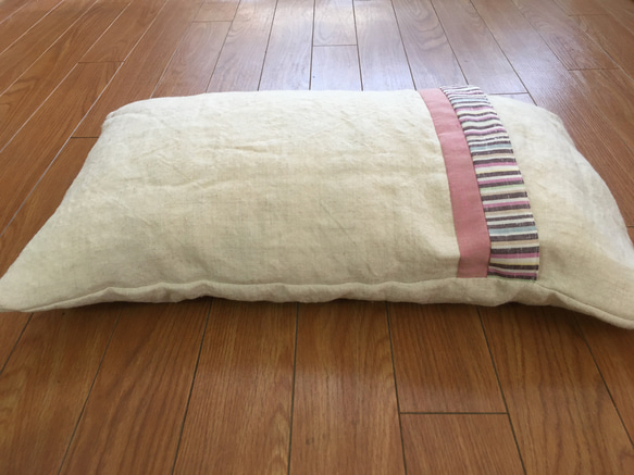 真菰と麻（ヘンプ100%）の枕　高さ約8cm ピンク⭐︎優 3枚目の画像