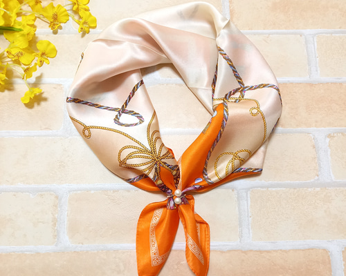 美品 ☆LOEWE☆ スカーフ 大判 花 果物 鳥 アラベスク シルク