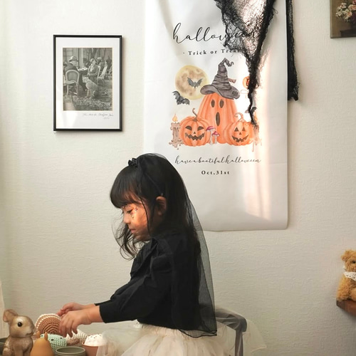 特集掲載【全4種類】ハロウィン タペストリー かぼちゃ 撮影アイテム