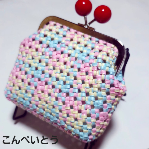 ☆ふっくらフォルムが可愛いカラフルなあめ玉がま口ポーチ【柄物