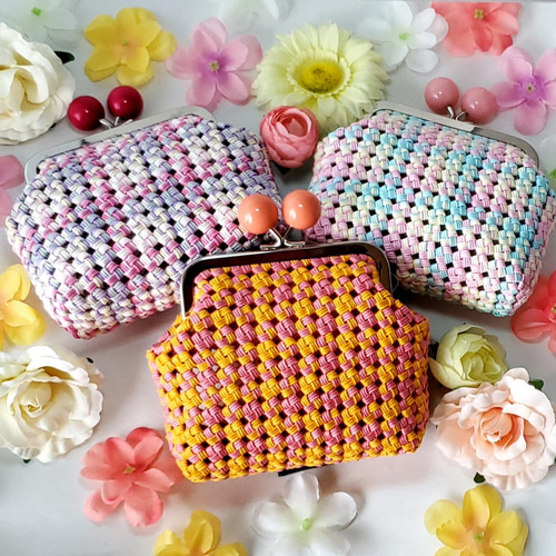 ☆ふっくらフォルムが可愛いあめ玉がま口ポーチ【柄物】クラフト