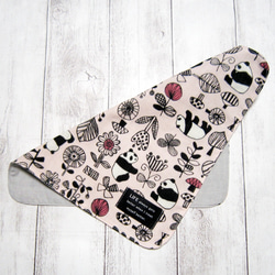 大人のガーゼハンカチ☆北欧調 パンダ・ピンク（24㎝×24㎝） 3枚目の画像