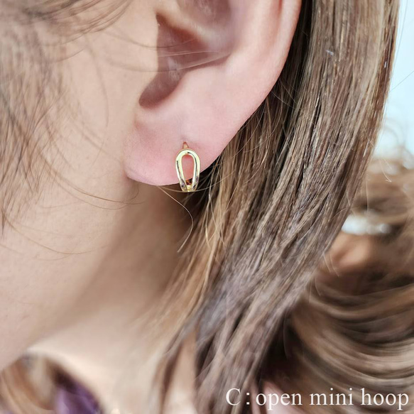 mini hoop one touch gold pierce RP034 16枚目の画像