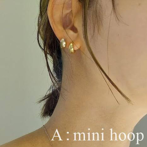 mini hoop one touch gold pierce RP034 11枚目の画像