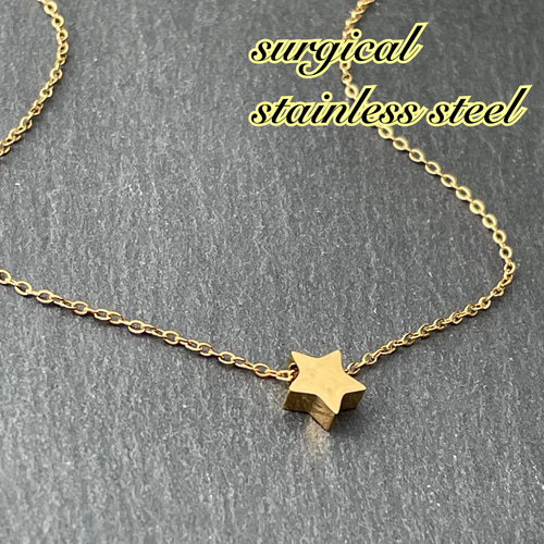 星ネックレス＊ステンレスネックレス/サージカルステンレス316L