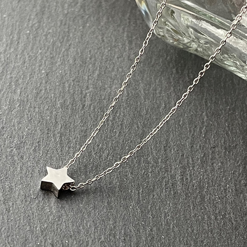 119 ステンレスプレート・星等全てステンレス使用シルバーカラー　ネックレス シルバー]ブレイディドネックレス