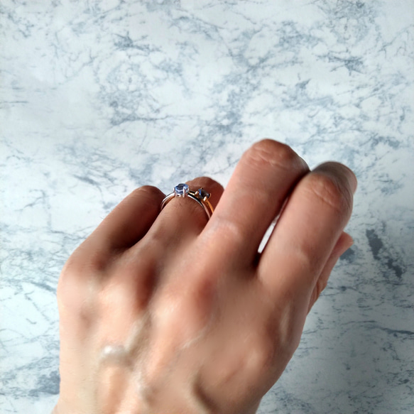 4mm大粒*サファイア　宝石質AAA天然石　リング　クリスマス　誕生日　プレゼント　サファイヤ　リング　指輪　9月誕生石 6枚目の画像