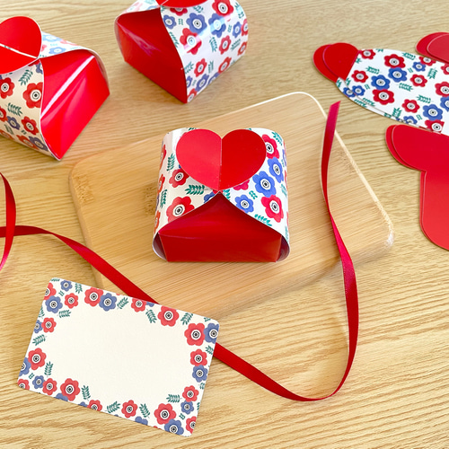 アネモネのプチギフトボックス〈3枚入〉ラッピング 箱 プチギフト 小物