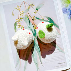 お月見 うさぎ団子/和菓子 編みぐるみ 十五夜 干支 卯 月の兎 癒された