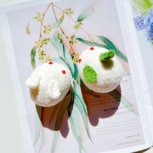 お月見 うさぎ団子/和菓子 編みぐるみ 十五夜 干支 卯 月の兎 癒された