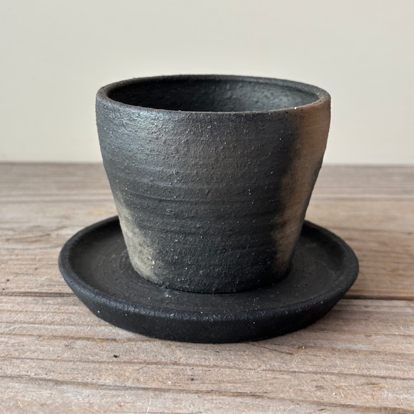 炭化焼成 植木鉢 (coffee cup) 3号 3枚目の画像
