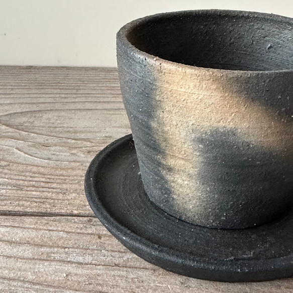 炭化焼成 植木鉢 (coffee cup) 3号 6枚目の画像