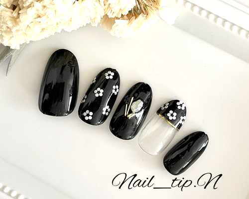フラワーネイル *・ﾟ ✽. ネイルチップ（つけ爪） Nail_tip.N