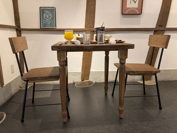 背中あり鉄脚イス　2脚セット　ダイニングテーブル.用　　椅子 キッチンスツールA・ブラックウォールナット材 M1940567366(14950円)