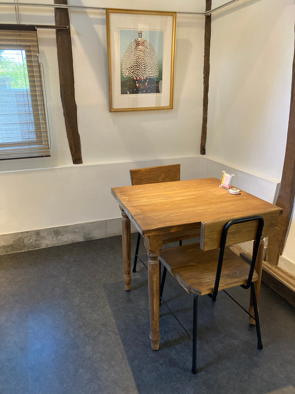 背中あり鉄脚イス　2脚セット　ダイニングテーブル.用　　椅子 キッチンスツールA・ブラックウォールナット材 M1940567366(14950円)