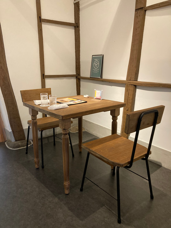 背中あり鉄脚イス　2脚セット　ダイニングテーブル.用　　椅子 キッチンスツールA・ブラックウォールナット材 M1940567366(14950円)