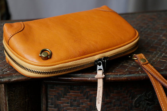 本革クラッチバッグストラップ付きスマホミニショルダーバッグ軽量ポーチ 11枚目の画像