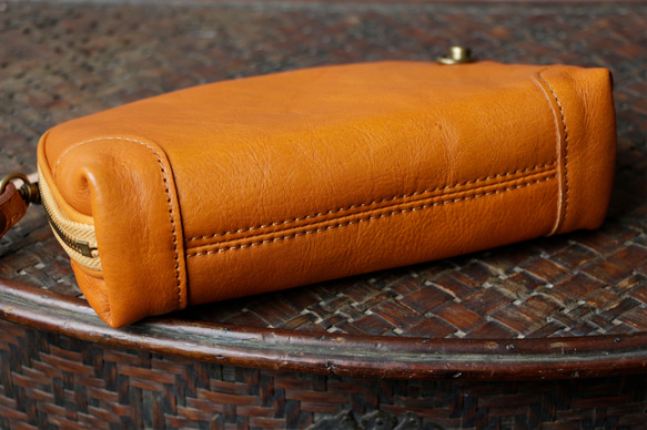 本革クラッチバッグストラップ付きスマホミニショルダーバッグ軽量ポーチ 7枚目の画像