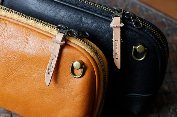 本革クラッチバッグストラップ付きスマホミニショルダーバッグ軽量ポーチ 4枚目の画像