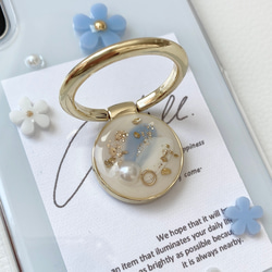 ✿iPhone15対応✿ blue mini flower iPhoneケース　くすみブルー 10枚目の画像