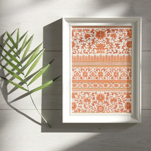 NO.230】中華チャイナ模様のヴィンテージアートポスター☆中国