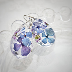 紫陽花～*琉球ガラスしずくピアス・イヤリング marry.c's handmadeaccessory 5枚目の画像