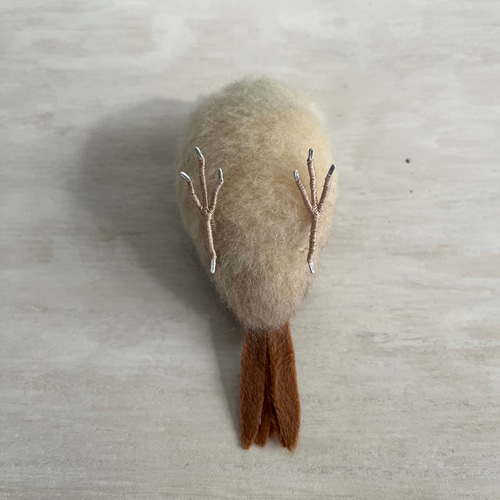 受注制作】羊毛フェルト 冬スズメ(福良スズメ) 羊毛フェルト SHINO-RIO