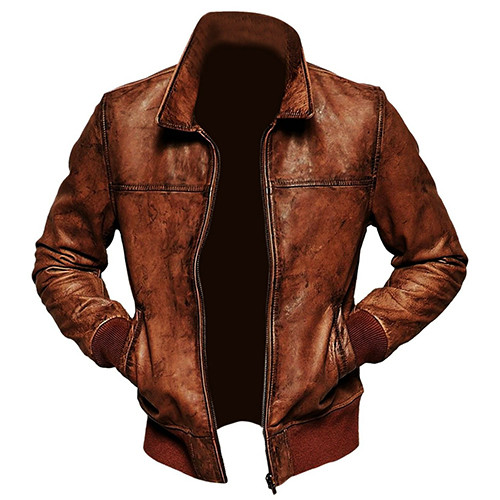 ヤギ革ユーズド加工ビンテージスタイルジャケット Goat Leather
