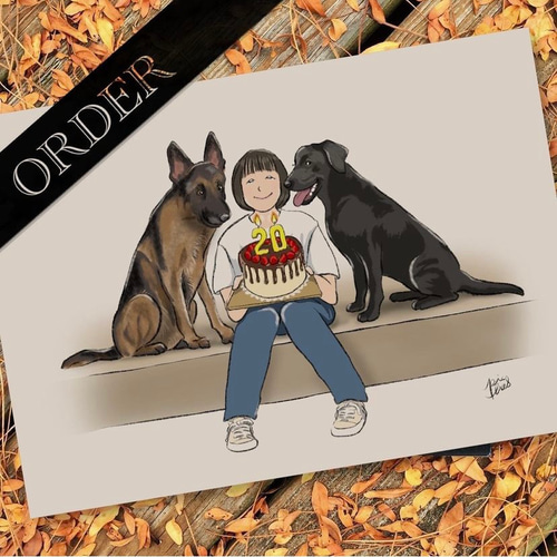 データ納品可・オーダーの基本料金／ご相談・お見積（犬・猫イラスト