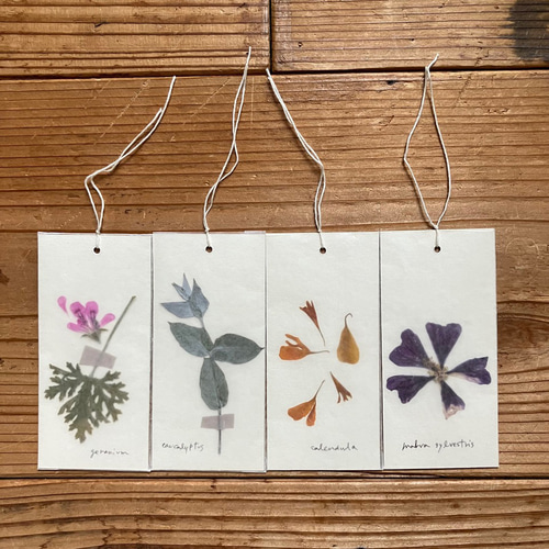 iu 花しおり1&2セット 秘密の中庭の押し花＆ハーブしおりセット＊ハーブ しおり