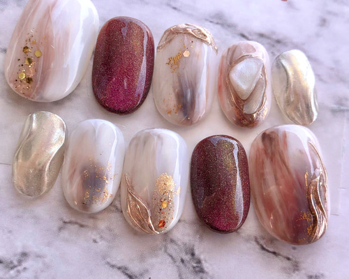 ◎no.001◎ ニュアンス べっ甲 ネイルチップ 結婚式 成人式 no.001 ニュアンス べっ甲 ネイルチップ 結婚式 成人式