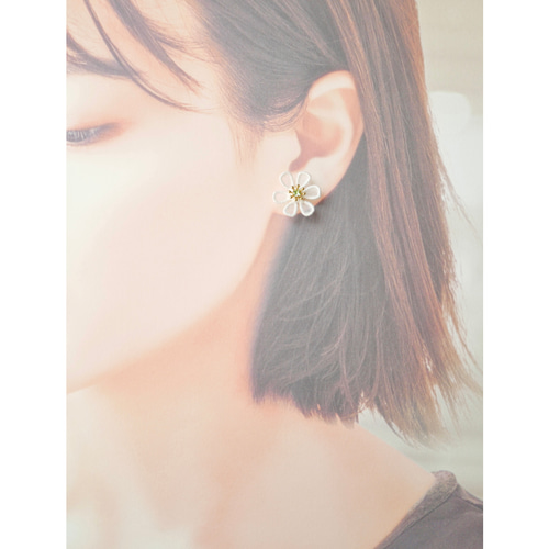 オリジナル スケルトンフラワーピアス/イヤリング (受注生産/オーガンジー アクセサリー