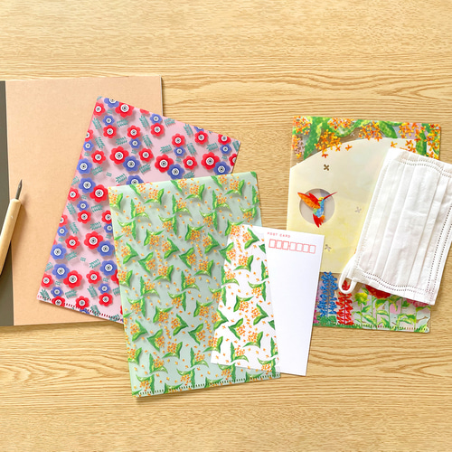 お花のクリアファイル3枚セット〈A5サイズ〉アネモネ｜金木犀｜花と