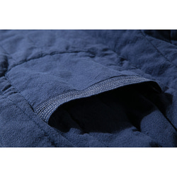 中綿パンツ　綿麻パンツ　暖かいパンツ　キルティング　ゴム＋紐ウエスト ネイビー# L102NV 5枚目の画像