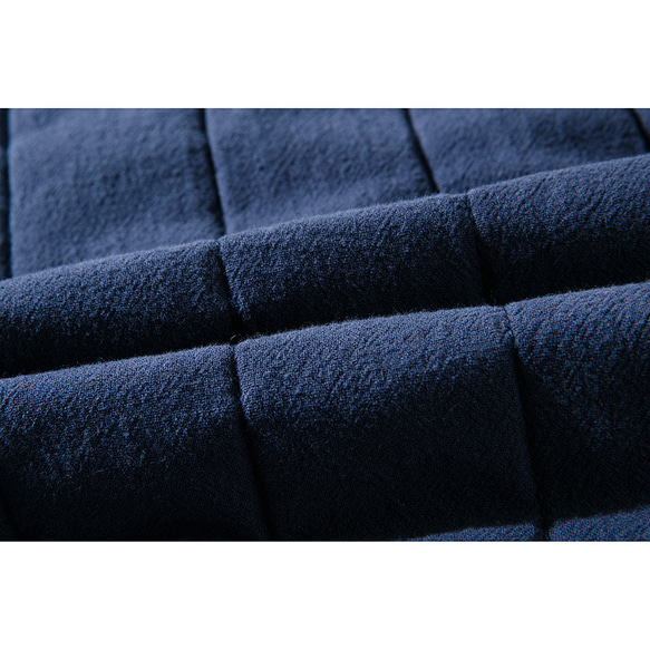 中綿パンツ　綿麻パンツ　暖かいパンツ　キルティング　ゴム＋紐ウエスト ネイビー# L102NV 9枚目の画像