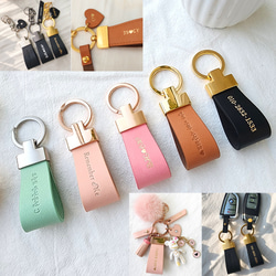 イタリア本革 レザー キーホルダー 記念日 カップル プレゼント 名入れ