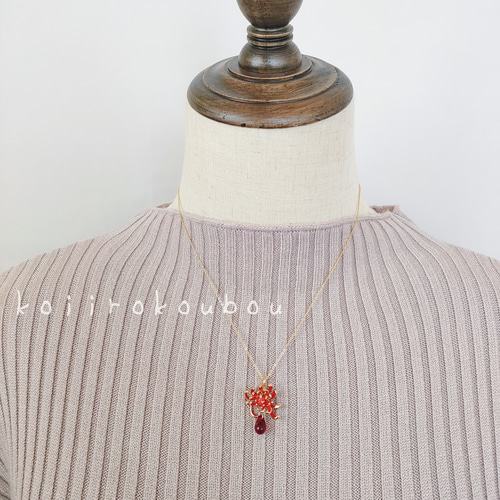 彼岸花のペンダント　赤　シルバー 紅い彼岸花のペンダント ネックレス・ペンダント koiirokoubou 通販