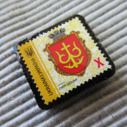 ウクライナ　切手ブローチ7634 2枚目の画像