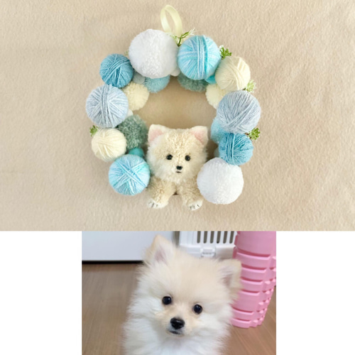 ぽん様専用「3ポメ~お花リース」「ポメと柴犬~インコS字飾り」