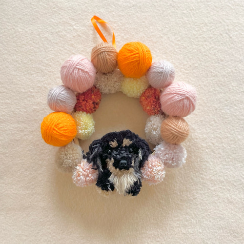 ぽん「3ポメ~お花リース」「ポメと柴犬~インコS字飾り」 ☆ハンカチ☆ BirdCageシリーズ 鳥雑貨・ことりグッズ☆セキセイ