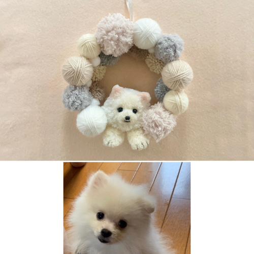 ぽん「3ポメ~お花リース」「ポメと柴犬~インコS字飾り」 4bb6f0f1ef18805d6b656eec9491e0